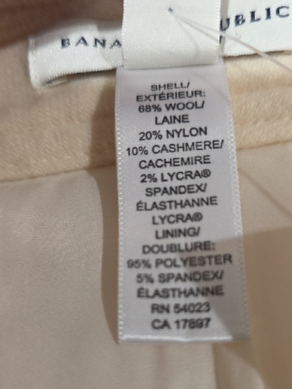 Banana Republic Wide Leg Trousers Beige High Rise Lined 12 - Picture 6 of 6